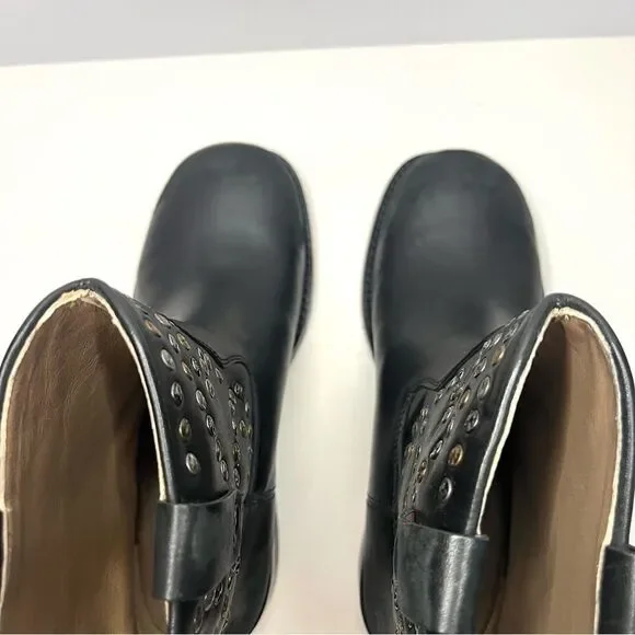 Free People Studded Pull On Ankle Boots in Black 6.5‎